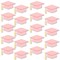 Big Dot of Happiness Pink Graduation Cap Decorations, DIY Large Grad Hat Cut-Outs, Double-Sided Rose Gold Grad Party Essentials - Set of 20